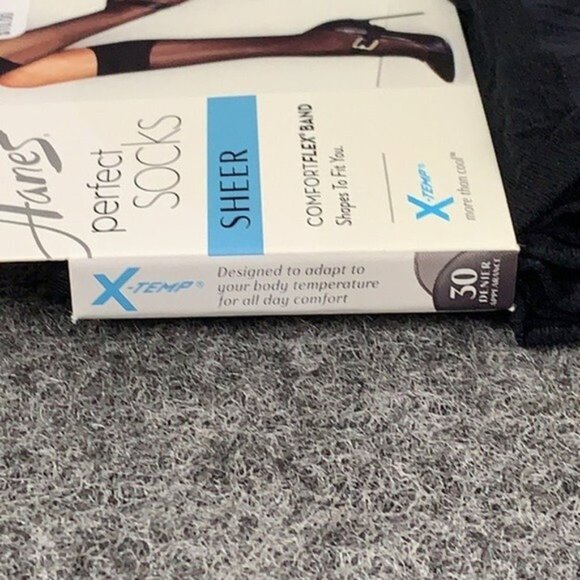 Hanes Perfect Socks Sheer Size 2 Black Enhanced Toe Comfort Flex Band 6 Pairs - Picture 8 of 12